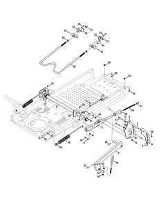 Deck Lift Diagram and Parts List for Z-FORCELZ54 (17BIDAGC-17BIDAGC010)(2015) Cub Cadet Lawn Tractor